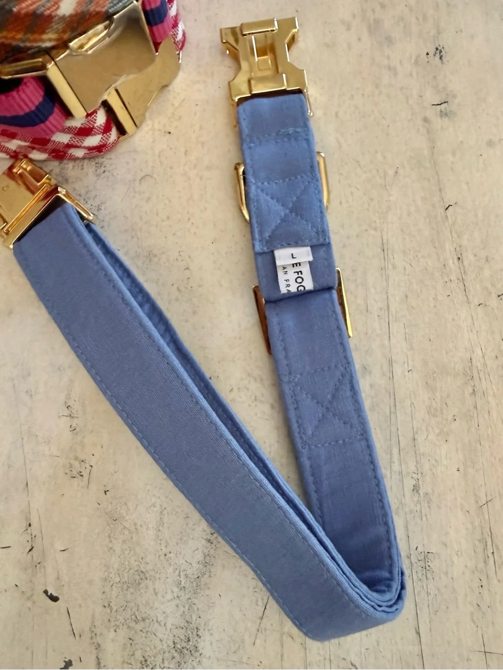 The Foggy Dog Blue Chambray Dog Collar Dog Collar Size L